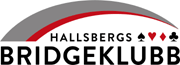 Hallsbergs BKs logo 'Man fr klver ruter hjrter spader i Hallsbergs BKs lokaler'